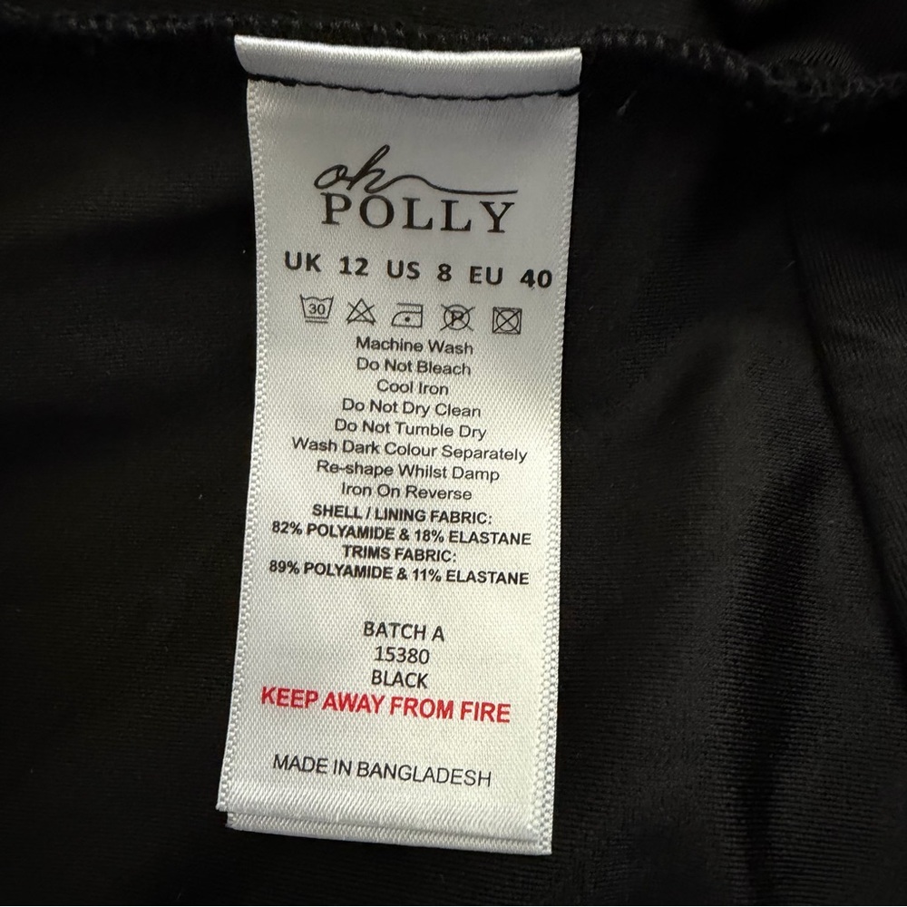 Oh Polly Belsa Lace-Trim Bandeau Midaxi Dress in Black. - Picture 11 of 11